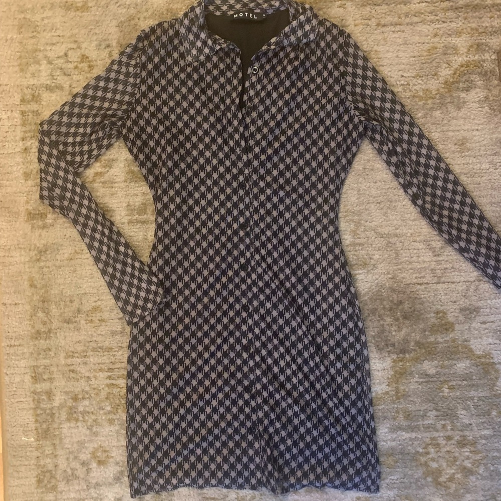 Motel Rocks button down dress houndstooth